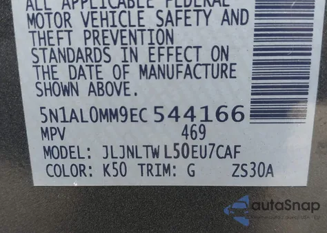 2014 Infiniti Qx60 from USA, damaged, VIN 5N1AL0MM9EC544166